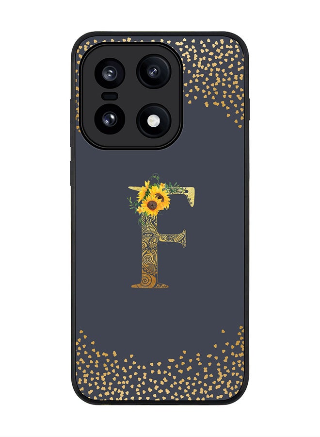 Stylizedd For OnePlus 15 Case,Slim fit Camera Protection, Shockproof Thin Phone cover  - Custom Floral Monogram - F  (Grey ) - Image 1